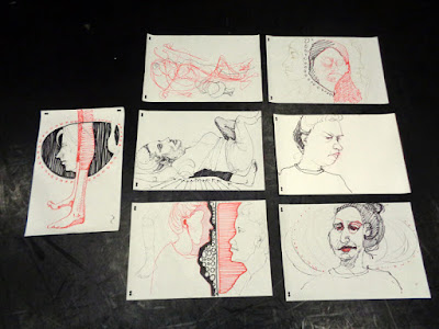 portrait & figure drawings of Carmen Paterson at York University, Toronto On.