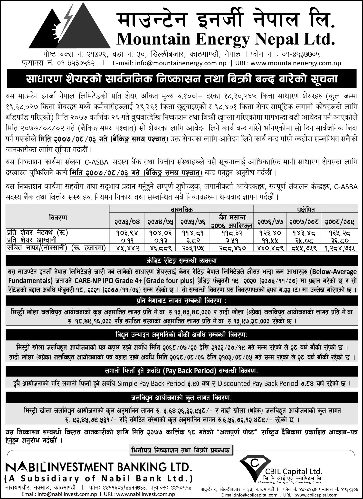 Mountain Energy IPO Result, MENL IPO Result