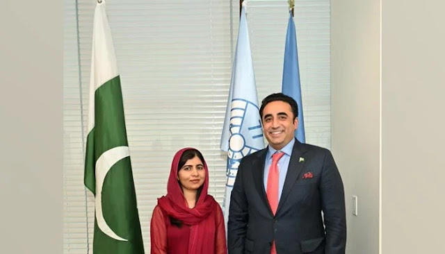 FM Bilawal, Malala meet at UN headquarters, discuss impact of Pakistan's floods on education