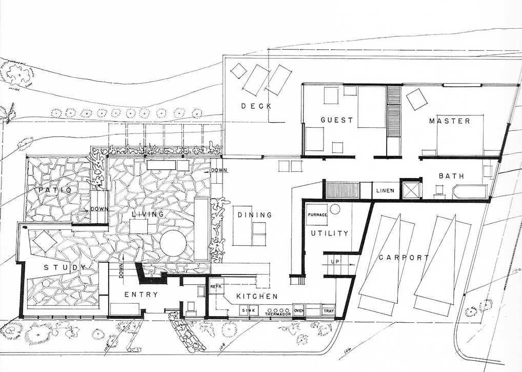 ... house floorplan, from Arts & Architecture magazine. via Objects USA