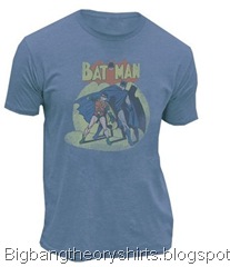 Junk Food Batman Vintage Logo Light Navy Adult T-shirt Tee