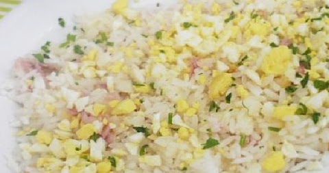 Arroz com champignon e presunto