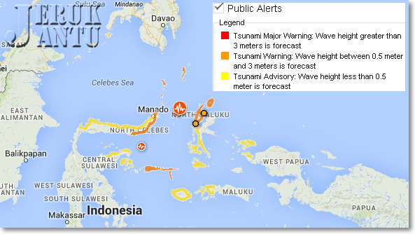 Gempa M7.3 Melanda Perairan Kota Ternate di Kepulauan Maluku 