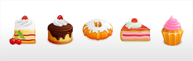 Yummy! Free Food and Cakes Icon Set