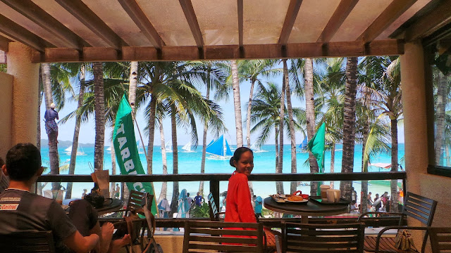 Breakfast by the beach at Starbucks Boracay