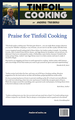 Back Cover of my Book Tinfoil Cooking