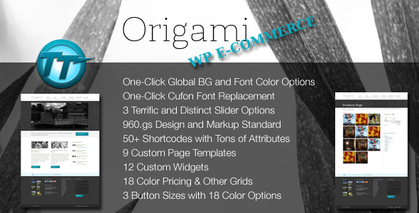 Origami Wordpress - WP E-commerce Theme - WP e-Commerce eCommerce