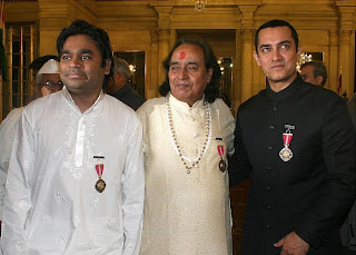 Aamir Khan , A R Rahman , Shewag Receiving Padma Bhushan