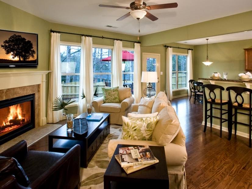 Living Room Interior With Ceiling Fan