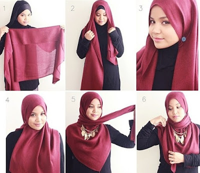 tutorial kerudung segi empat