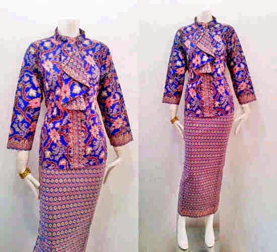 Model Baju  Batik  Pramugari  Motif Mawar Batik  Bagoes Solo
