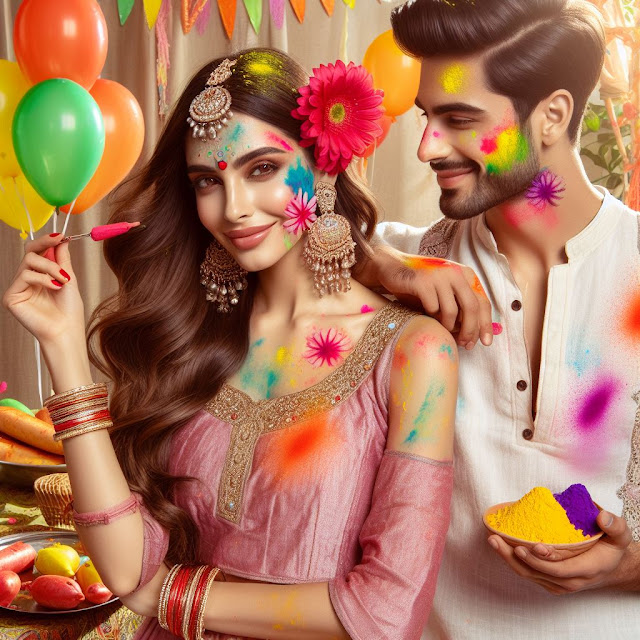 Holi, the festival of color and light. Splashes of joy, in hues so bold, Stories of triumph, of legends old