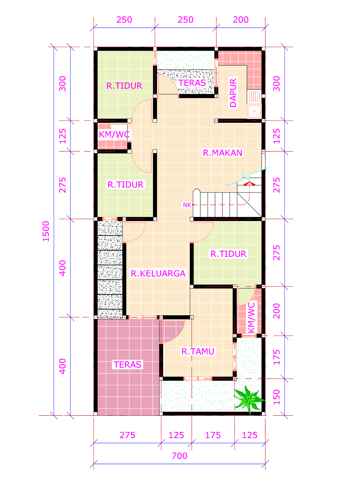  desain  denah uk 7 x 15  m Cymblot s Notes