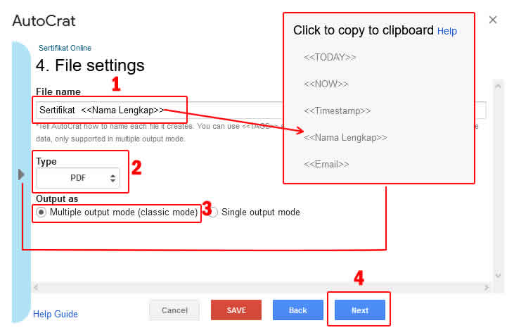 file setting autocrat