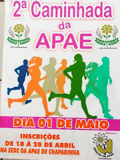 Abrace essa causa! Vem aí 2ª Caminhada da APAE de Chapadinha, 1° de maio (domingo)