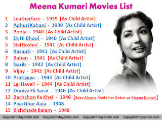 meena kumari total movies list 1 to 15