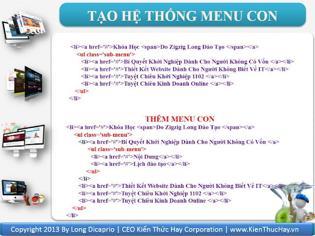 Thiết Kế Website Bằng Blogger  | Thêm menu con