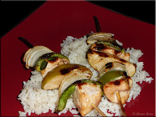 apple-glazed chicken kabobs