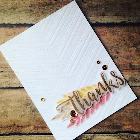 Sunny Studio Stamps: Fishtail Banner & Fishtail Banner II Thank You Card by Amanda