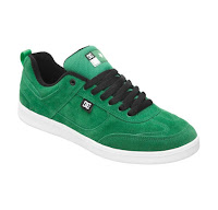 green suede skater style shoe