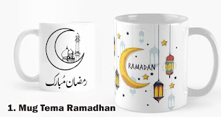 Mug Tema Ramadhan merupakan salah satu rekomendasi souvenir ramadhan yang cocok dibagikan