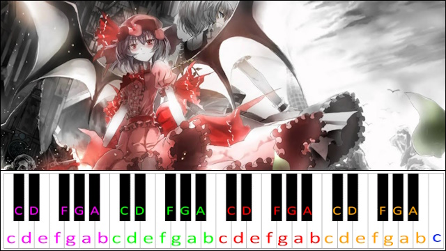 The Maid and the Pocket Watch of Blood (Touhou 6 EoSD) Piano / Keyboard Easy Letter Notes for Beginners