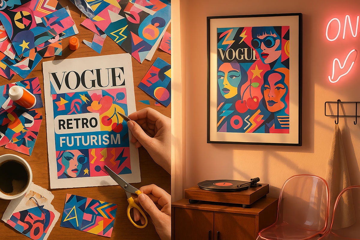 Retro Magazine Collage Wall Art DIY Vintage magazine collage transformation - from cutting retro clippings to framed pop art wall display DIY