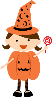 Children Dressed for Halloween Clipart.