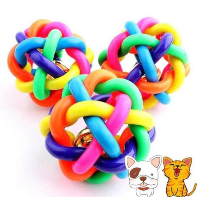 [phuong995] Đồ chơi bóng chuông bảy màu cho chó mèo