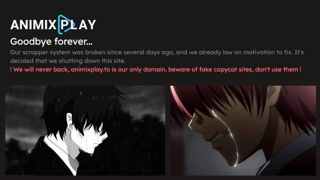 AnimixPlay Popular Anime Streaming Website Shuts down! Here's Why
