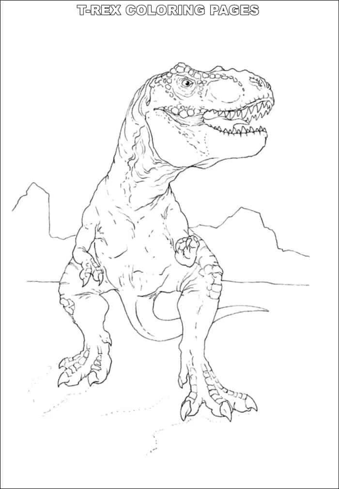 T Rex Coloring Pages Real