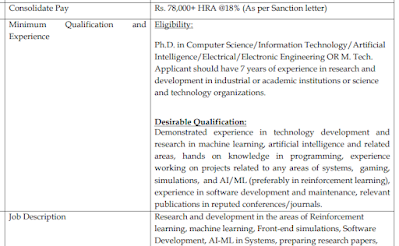 Project Scientist - Computer Science,Information Technology,Artificial Intelligence,Electrical and Electronic Engineering Jobs in IIT