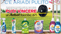 Logo C'e' aria di pulito! con Cif, Svelto, Coccolino e Lysoform vinci 4 iRobot Roomba