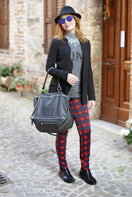 givenchy pandora bag, h&m fedora hat, zara plaid pants, roberto botticelli shoes, fashion and cookies, fashion blogger