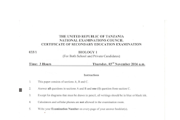 Biology Form Four | Past Paper (PP2)