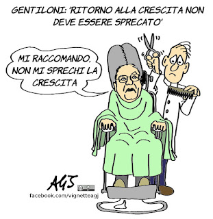 gentiloni, crescita, economia, politica, vignetta, satira