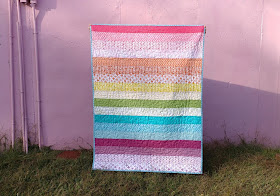 Rainbow fabric quilt back