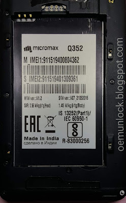 Micromax Q352 h/w v1.2 sw v07 firmware