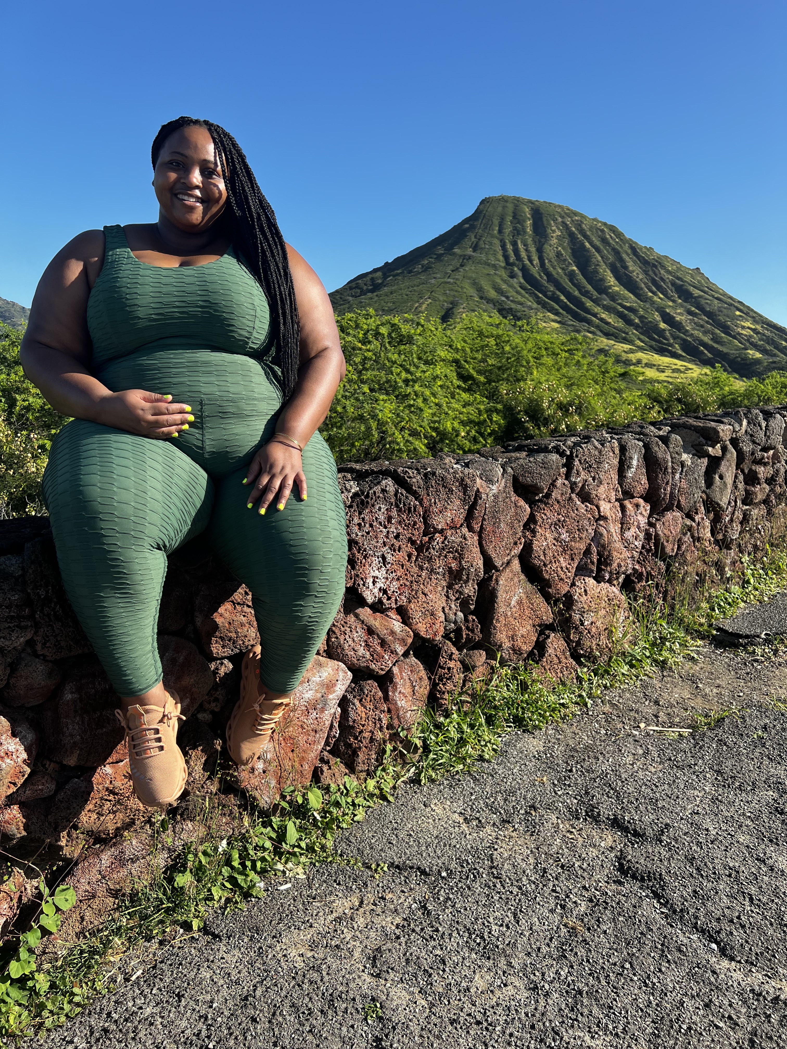 Plus size hiker in green dia and co legging set