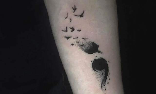 Floral Semicolon Tattoos-6