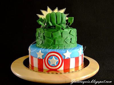 Tarta de Hulk Capitán América