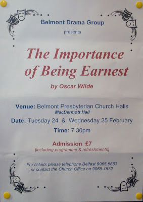 Poster for Belmont Drama Group's February 2009 performances of The Importance of Being Earnest