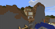 Cliff house. At the bottom is a gatehouse with a tunnel that runs right . (chunk error minecraft house)