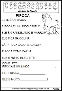 Pequenos textos para alfabetização 1º ano