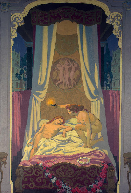 Panel 3. Psyche Discovers that Her Mysterious Lover is Eros by Maurice Denis - Mythology, Religious Paintings from Hermitage Museum