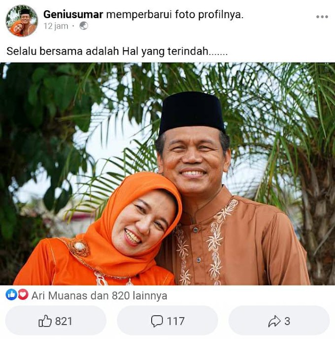 Wako Pariaman Genius Umar Unggah Foto Mesra Bareng Istri di Facebook, Begini Komentar Nitizen