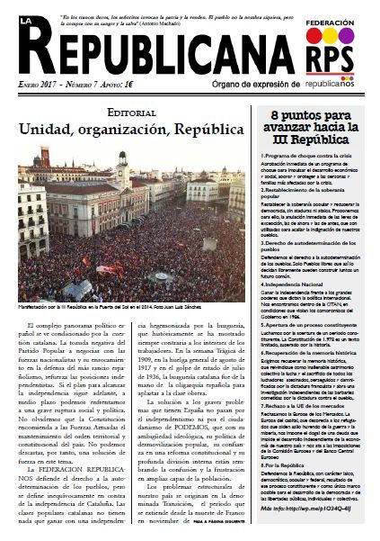 La Republicana nº 7, boletín de Federación de Republicanos