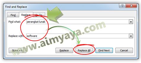  Gambar: Mengganti semua kata dengan cepat di microsoft word 