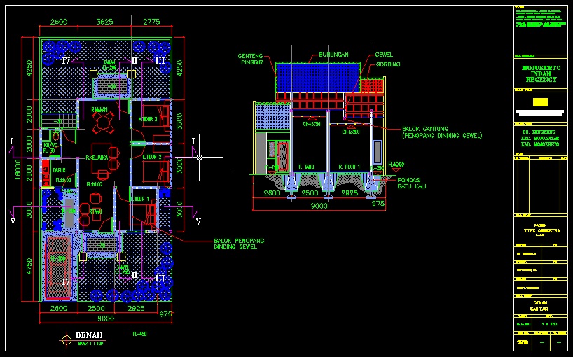  Denah  Rumah  File Dwg fifaone file arsitek terlengkap 