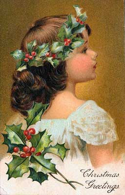 Vintage Postcards on Sideburns   Bangs  Happy Christmas